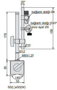 Manyetik Stand Hassas Ayarlamalı 176mm
