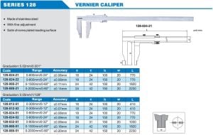 Mekanik Kumpas 128 Serisi 150mm - 0.02mm - 0-2000mm