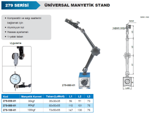 Üniversal Manyetik Stand Hassas Ayarlamalı 180mm