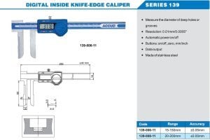 Dijital Bıçak Ağızlı Kumpas 139 Serisi 0-200mm