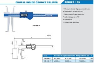Dijital İç Kanal Kumpası 159 Serisi 0-150mm