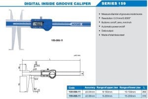Dijital İç Kanal Kumpası 159 Serisi 0-200mm