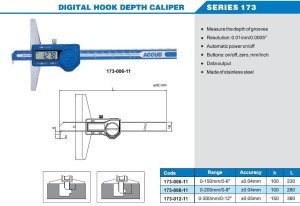 Dijital Çengel Derinlik Kumpası 173 Serisi 0-150mm