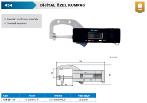 Dijital Kalınlık Kumpası 0-25mm