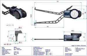 H470 Mekanik İç Çap Kanal Komparatörü 70-120 mm