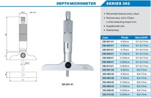 Derinlik Mikrometresi 392 Serisi 0-50mm - 101.5x17mm