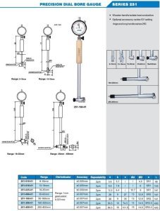 Silindir Komparatörü 0.001mm 251 Serisi 35-60mm