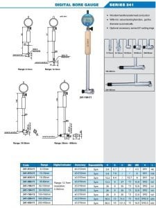 Dijital Silindir Komparatörü 0.002mm 241 Serisi 50-160mm