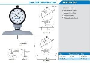 Mekanik Derinlik Komparatörü 291 Serisi 101.5x17mm