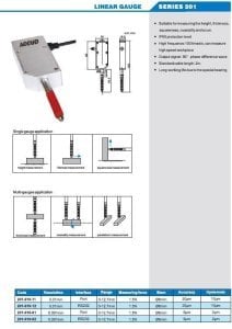 Dijital Prob 12.7mm 0.01mm 201 Serisi 4 Pin