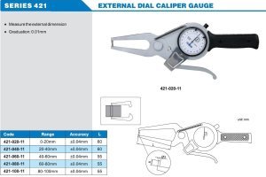 Mekanik Dış Çap Kanal Komparatörü 421 Serisi 60-80mm