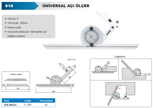 Üniversal Açı Ölçer 816 Serisi