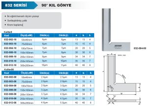 90° Kıl Gönye 832 Serisi