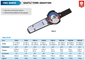 Saatli Tork Anahtarı TWD Serisi 3.6-18N.m