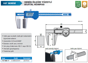 Dijital Geniş Ağızlı Kumpas 167 Serisi