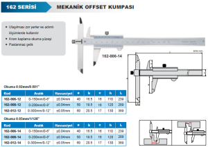 Mekanik Merkez Mesafesi Ölçüm Kumpası 162 Serisi