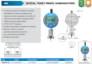 Dijital Yüzey Profil Komparatörü 489 Serisi 2